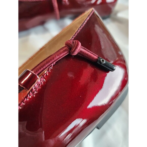 Empress Square Toe Flats Wine Patent Leather Slip on Elastic Strap EU 42 US 12 - Picture 11 of 14
